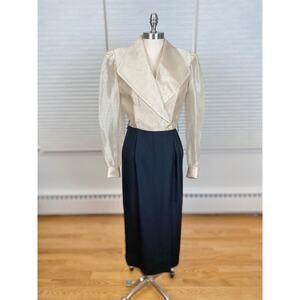 Vintage Party Dress, Sheer Gold Maximalism, J.R. Nites by Caliendo, Women's XS S